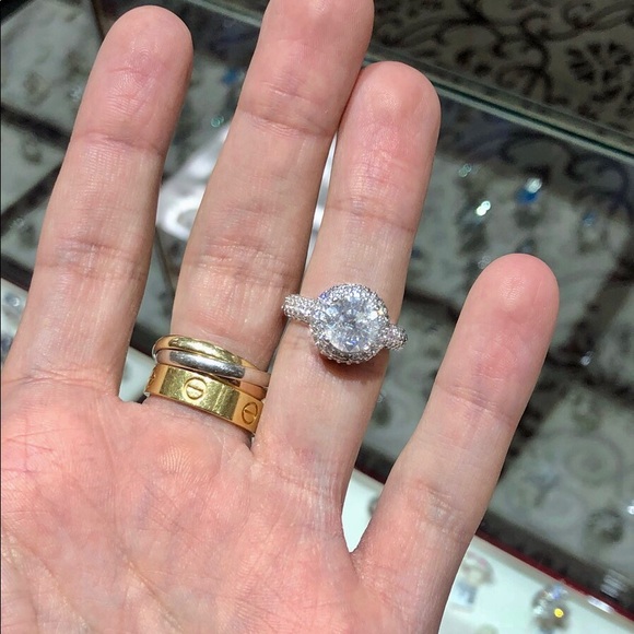 Engagement Ring 18k 3.68ct Total with Center!!! - Picture 10 of 10